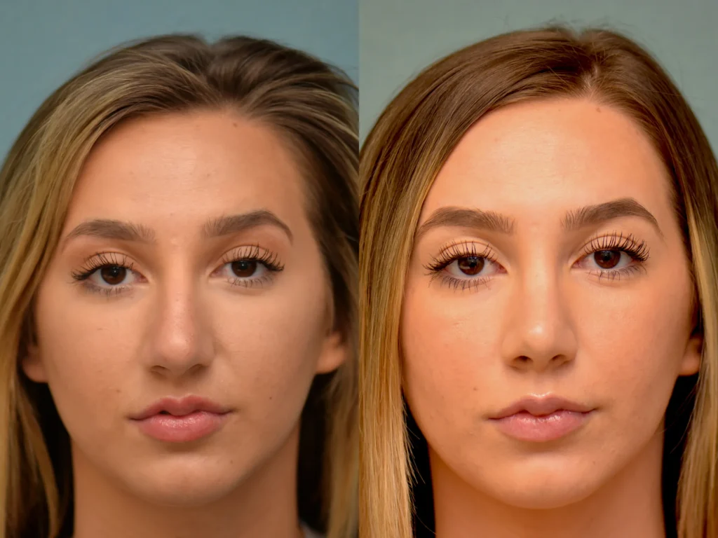 revision rhinoplasty before and after photo by Dr Gerald Minniti